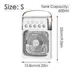 Portable Mini Fan 3 in 1 Cooler Home House LED USB Desk Bedroom Indoor Air Conditioner Humidifier Fans Summer Cool Living Room