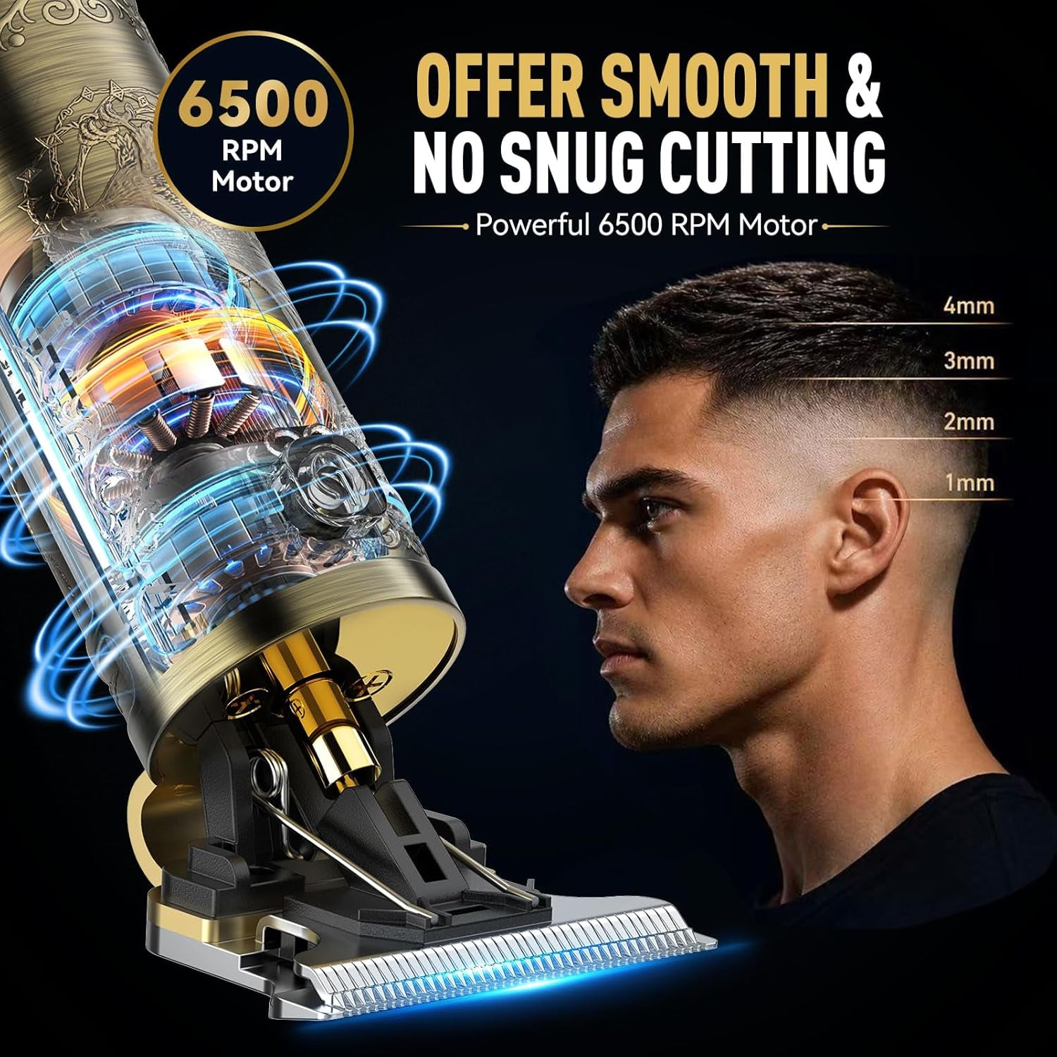 Beard Trimmer, Vintage T-Blade Hair Clippers, Next-Gen Upgrade | 180-Min Running Time, Wire Drawing Process, Type-C Rechargeable, Gold Metal，Cordless Electric Shaver & Razor, Edgers Trimmer