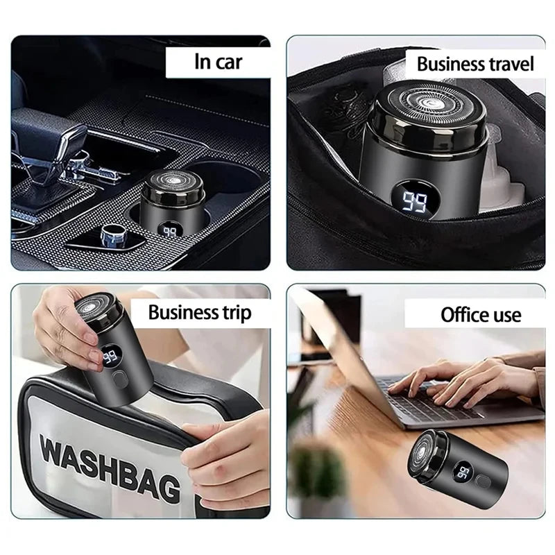 Men'S Electric Mini Shaver, Dry and Wet Dual-Use Shaver, LED Digital Display Rechargeable Car Shaver, Home Travel Shaver