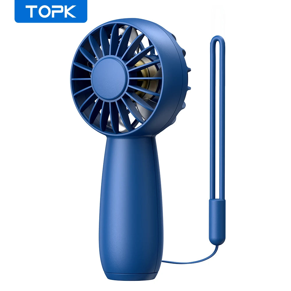 K20 Mini Portable Fan Powerful Handheld Fan Rechargeable,3 Speeds Personal Small Hand Fan for Travel Makeup Eyelash Fan
