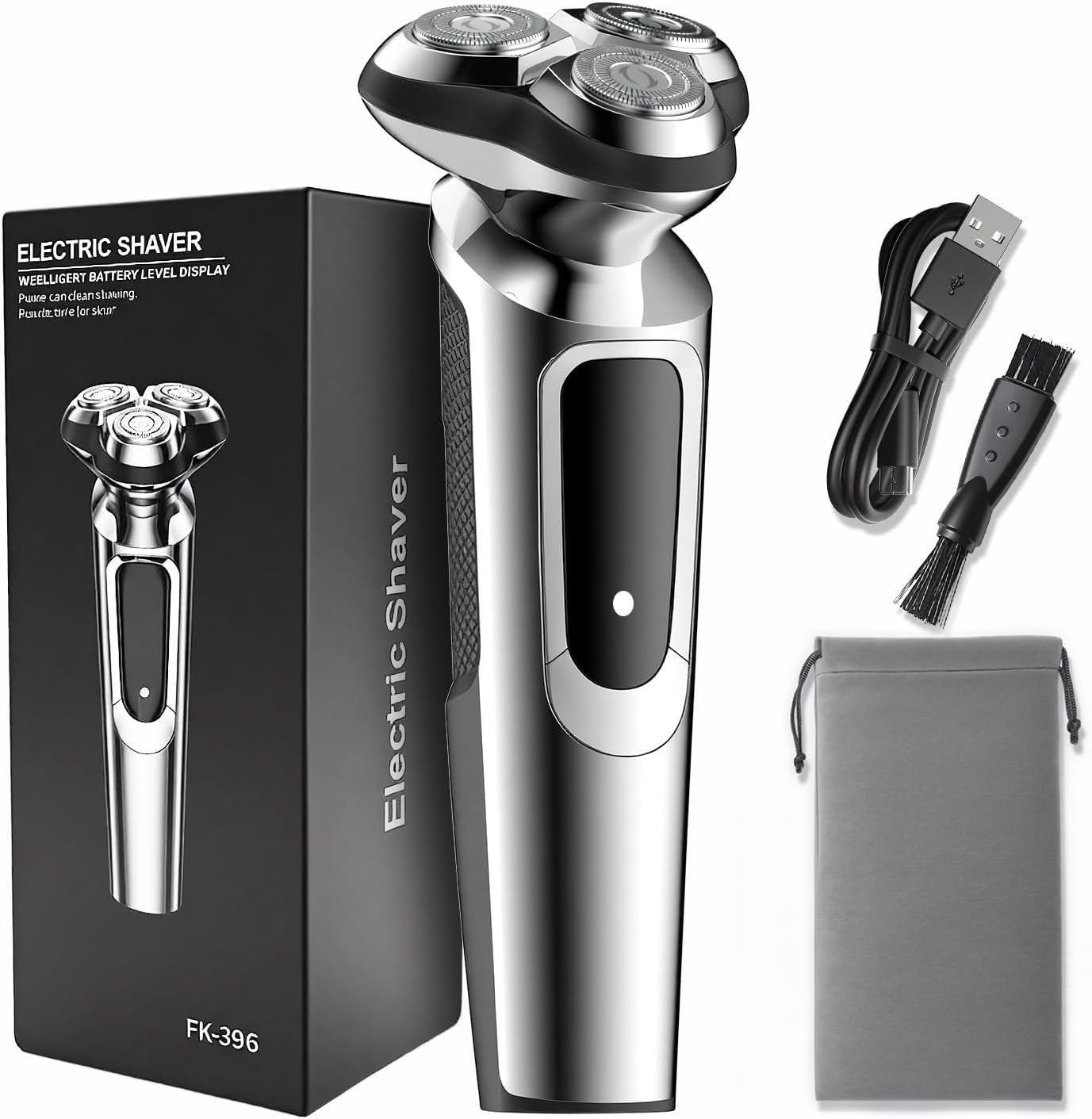 Electric Razor for Men, 2026 Upgraded Electric Shavers for Men, USB-C Rechargeable, Wet & Dry Shaver with Pop-Up Trimmer and Travel Case (Black) ，For Father'S Day