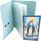 Ladies Holy Card Holder Set 20 Sleeves per Booklet with Miraculous Mary Our Lady of Grace Prayer Card