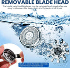 Mini Travel Electric Shaver, Portable Pocket Size Rechargeable Shaving Razor Lightweight Razor with Battery Power Display Wet & Dry Rotary for Teen Office Business (Silver)