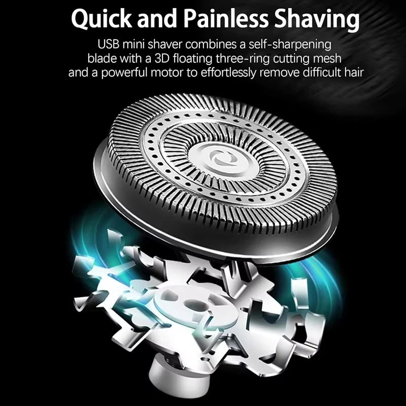 Men'S Electric Mini Shaver, Dry and Wet Dual-Use Shaver, LED Digital Display Rechargeable Car Shaver, Home Travel Shaver