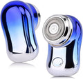 Mini Travel Electric Shaver, Portable Pocket Size Rechargeable Shaving Razor Lightweight Razor with Battery Power Display Wet & Dry Rotary for Teen Office Business (Silver)