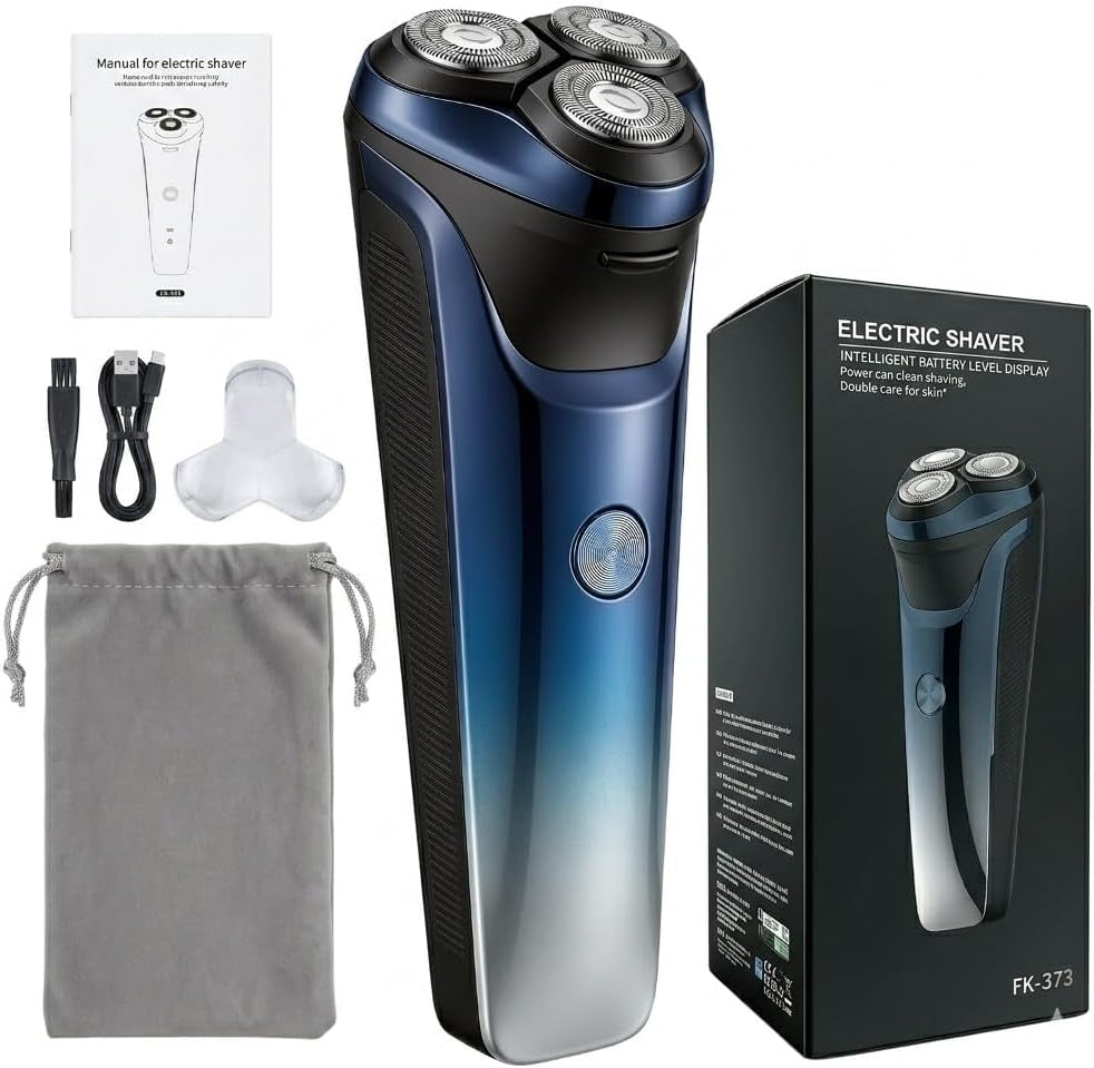 Electric Razor for Men, 2026 Upgraded Electric Shavers for Men, USB-C Rechargeable, Wet & Dry Shaver with Pop-Up Trimmer and Travel Case (Black) ，For Father'S Day