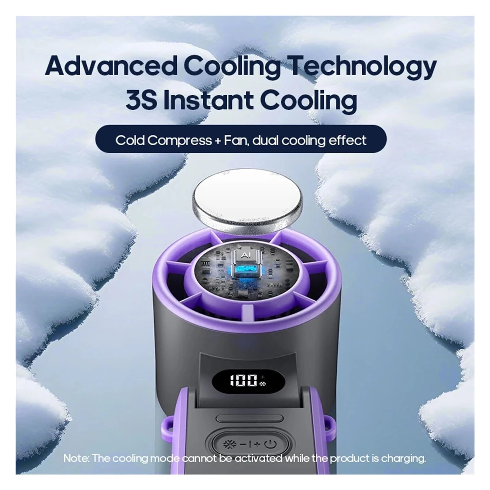 Portable High Speed Cooling Handheld Fan 3600Mah Rechargeable 100 Wind Speeds Adjustable Mini Foldable Air Cooling Turbo Fan