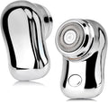 Mini Travel Electric Shaver, Portable Pocket Size Rechargeable Shaving Razor Lightweight Razor with Battery Power Display Wet & Dry Rotary for Teen Office Business (Silver)