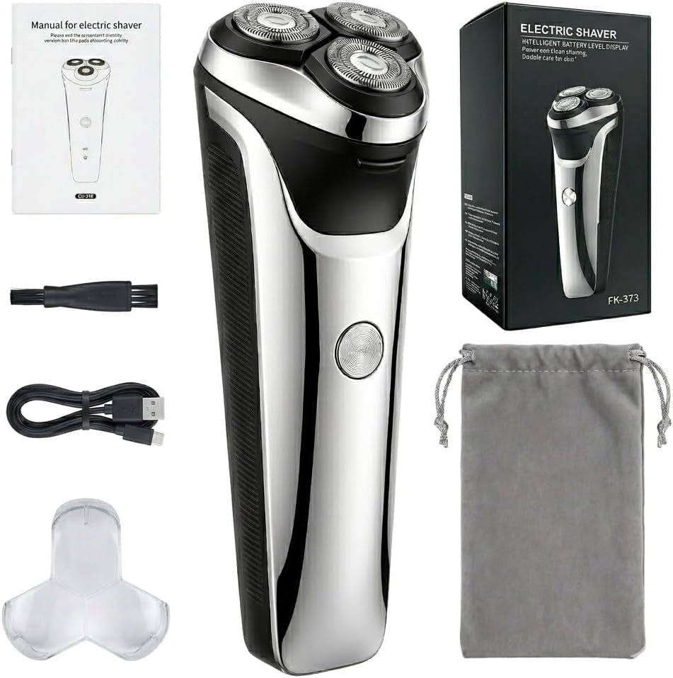 Electric Razor for Men, 2026 Upgraded Electric Shavers for Men, USB-C Rechargeable, Wet & Dry Shaver with Pop-Up Trimmer and Travel Case (Black) ，For Father'S Day