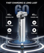 Electric Razor for Men Electric Shaver 3 Blade Rotary Shaving Machine Kit with Replacement Brush Trimmer Head