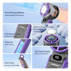 Portable High Speed Cooling Handheld Fan 3600Mah Rechargeable 100 Wind Speeds Adjustable Mini Foldable Air Cooling Turbo Fan