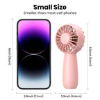 K20 Mini Portable Fan Powerful Handheld Fan Rechargeable,3 Speeds Personal Small Hand Fan for Travel Makeup Eyelash Fan