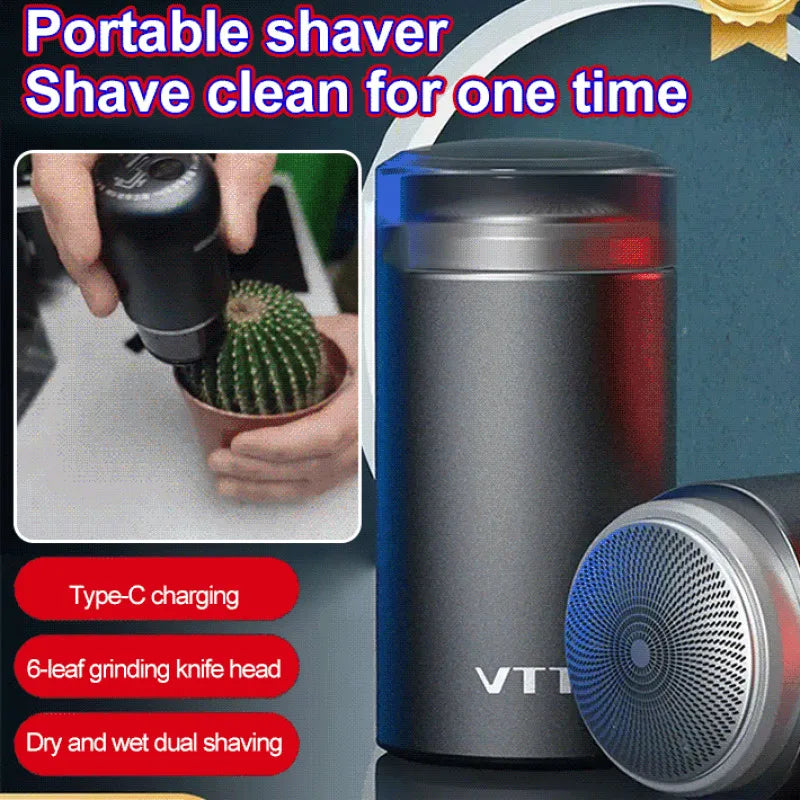 Men'S Portable Mini Electric Shaver USB Charging Multifunctional IPX7 Waterproof Shaver