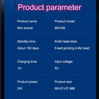 Men'S Portable Mini Electric Shaver USB Charging Multifunctional IPX7 Waterproof Shaver