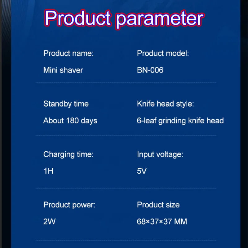 Men'S Portable Mini Electric Shaver USB Charging Multifunctional IPX7 Waterproof Shaver