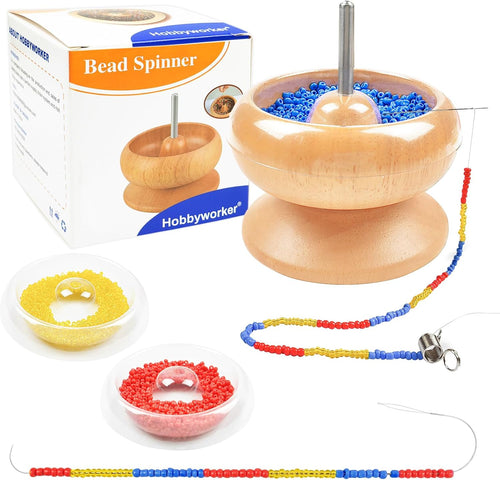 Bead Spinner, for Jewelry Bracelet Making, Seed Beads, Waist Beads Kit Line Quick Beading Tool (3 Trays 1 Bead Plugs)