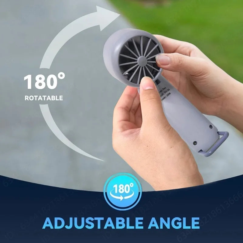 2025 Air Cooling Fan USB Charging LED Digital Display Portable Hand Fan Mini USB Desk Fan Travel Camping Outdoor