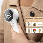 Fabric Shaver Rechargeable Lint Remover Electric Portable Jumper Remover LED Displayremoves Pilling for Clothes Furniture Sofas
